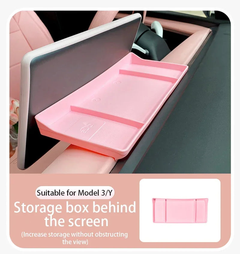 Tesla Model 3 highland Model Y juniper Center Console Storage Box Steering Wheel Cover Screen Frame Armrests Water Cup Limiter