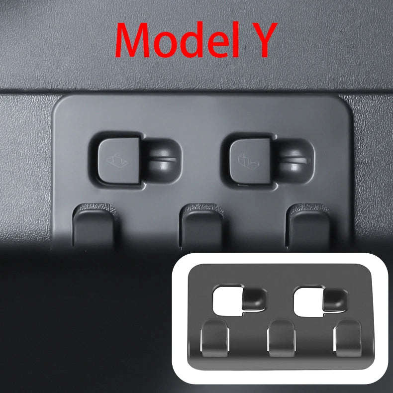 for Tesla Model Y 2020-2024 Rear Trunk Hook Seat Button Cargo Grocery Shopping Bag Holder Umbrella Hanger Storage Car Interior