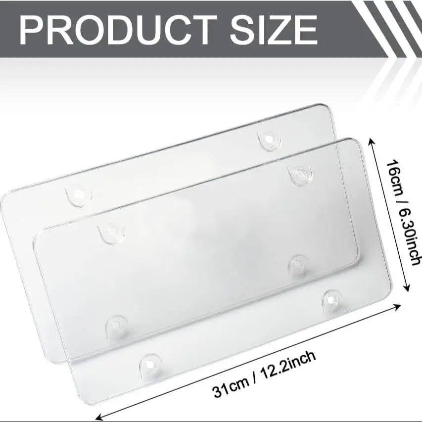 Rainproof Scratch-Resistant Protective Cover for License Plates, Includes Screws and Transparent Cover