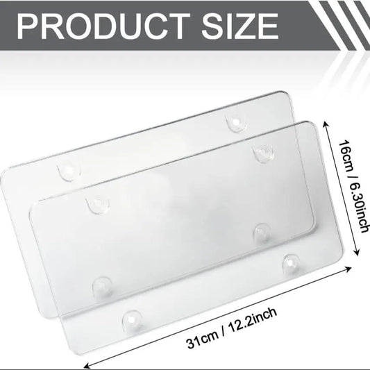 Rainproof Scratch-Resistant Protective Cover for License Plates, Includes Screws and Transparent Cover