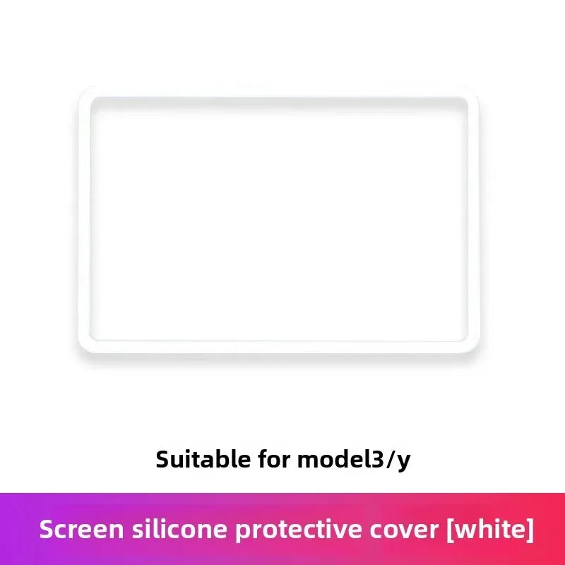 For Model 3 Y Highland 2024 Tesla Accessories Screen Protector Silicone Frame Display Edge Body Cover Central Control 2023 2022