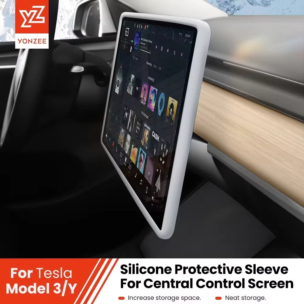 YZ For Tesla Model 3 Y Highland Juniper 2021-2025 Silicone Protective Trim Cover Central Control Navigation Screen Protector