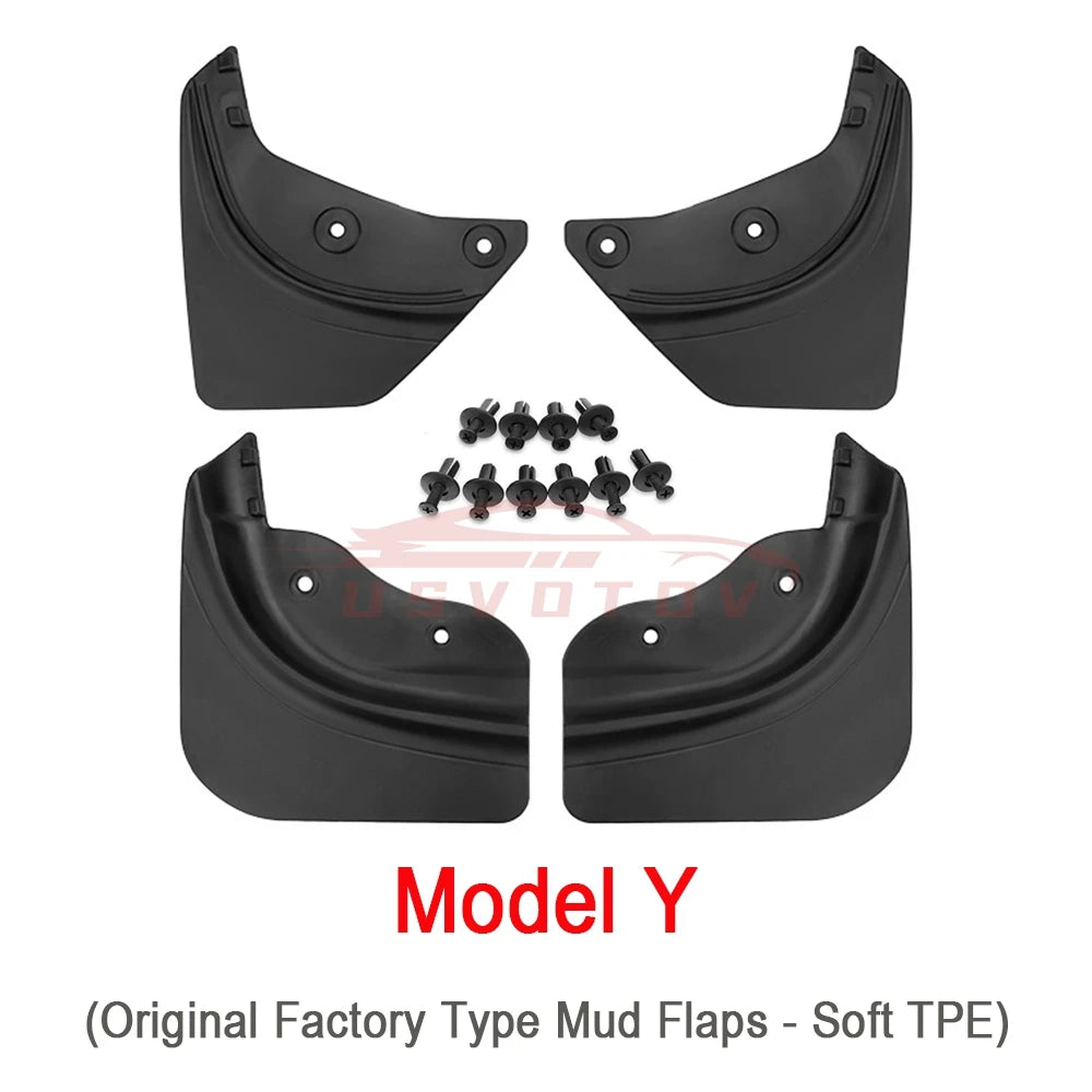 Soft Mud Flaps For Tesla Model 3 Y Juniper 2025 2024 Accessories TPE Mudguards Fender Anti-Snow Anti-Sand Guard Protector Cover