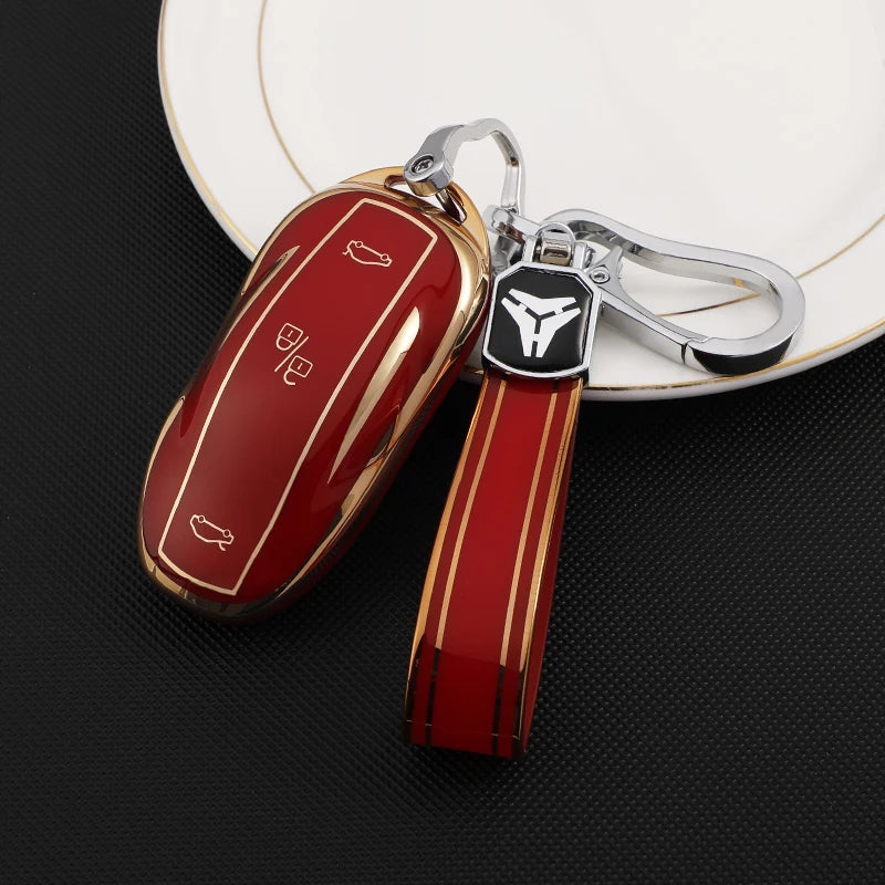 Soft TPU Car Smart Key Case Cover For Tesla Model 3 S X Y Auto Remote Shell Fob Holder Protector Keychain Accessories