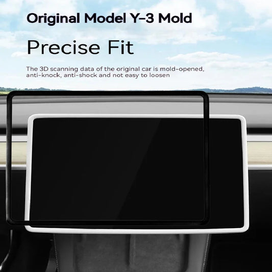 Silicone Screen Protective Frame For Tesla Model 3 Y Edge Cover Central Control Navigation Screen Protector Trim Car Accessories