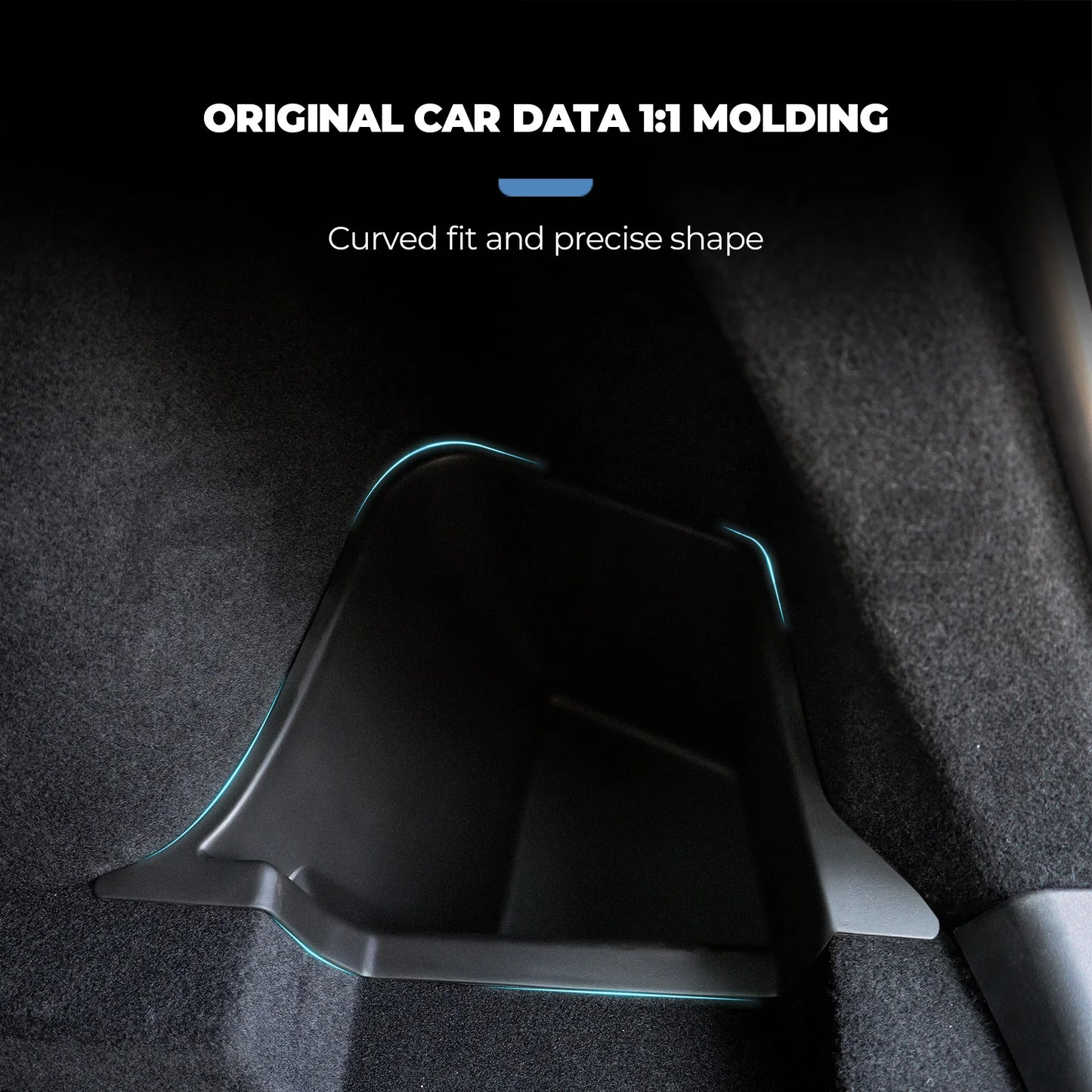 Futhope Car Trunk Side Storage Box For Tesla Model Y New juniper Flocking Cover Mat Partition Board Stowing Space Decoration