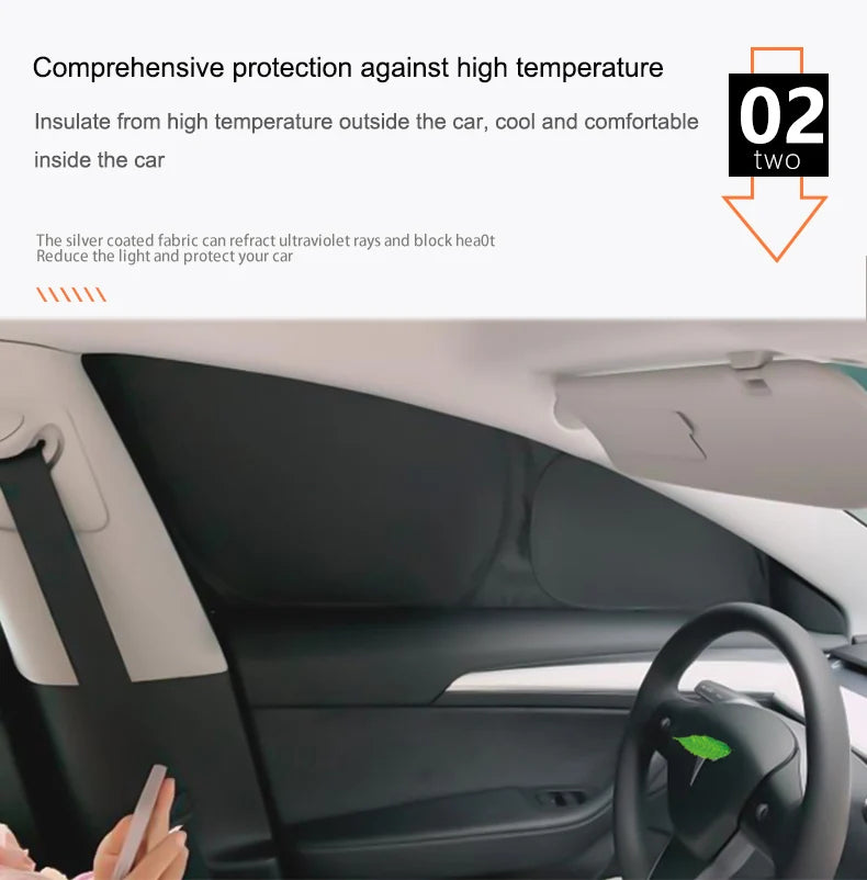 Car Sun Shade for Tesla Model 3 Y 2017-2025 Windshield Sunshade Cover Protector Front Side Window Privacy Blind Shading Kids