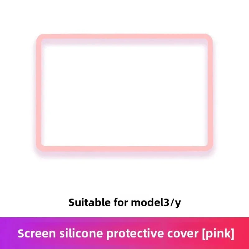 For Model 3 Y Highland 2024 Tesla Accessories Screen Protector Silicone Frame Display Edge Body Cover Central Control 2023 2022
