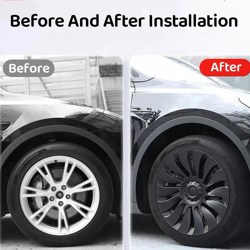1PC/4PCS 19Inch Wheel Caps Replacement Hub Cap Performance Automobile Wheel Full Rim Cover For Tesla Model Y 2024 Accessories
