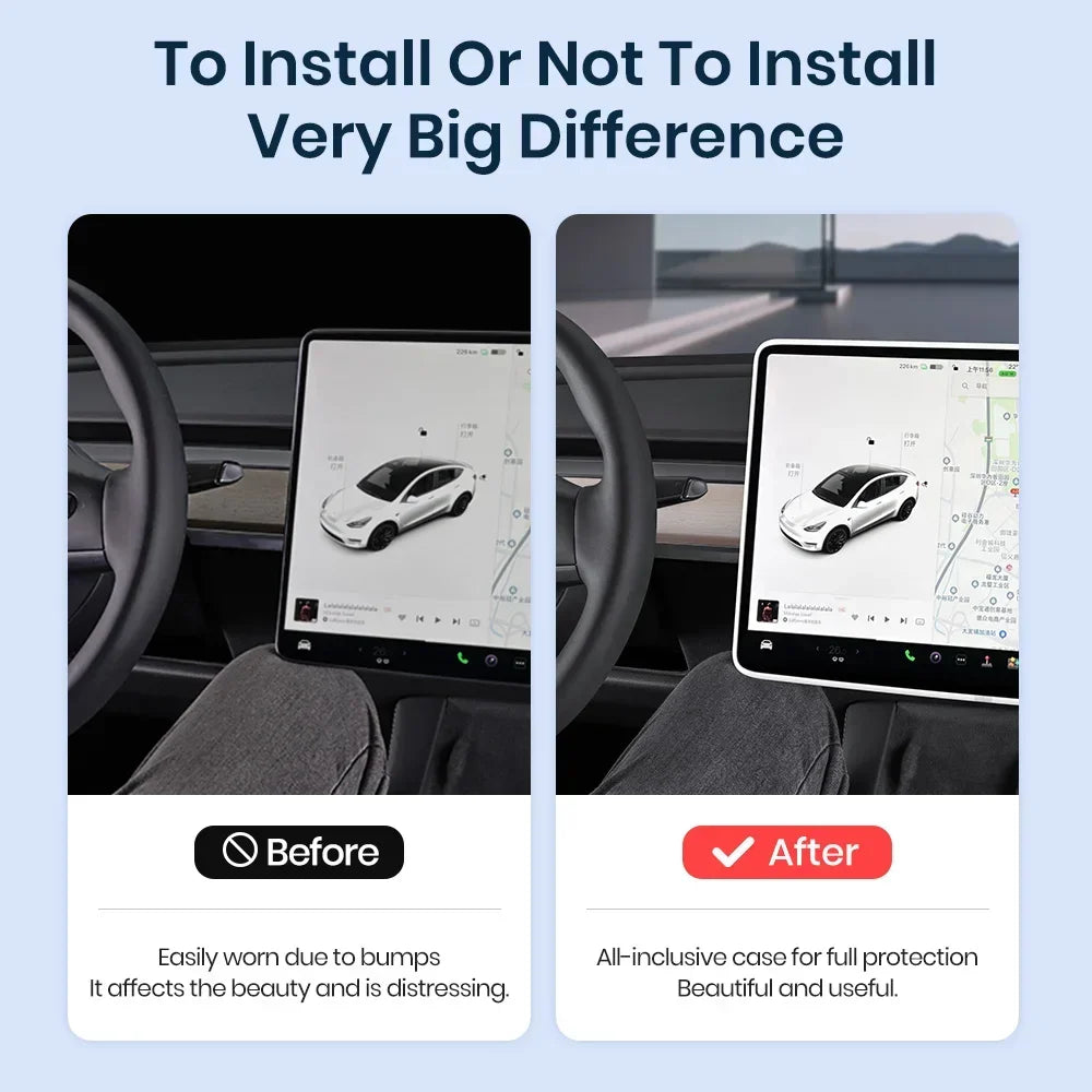 YZ For Tesla Model 3 Y Highland Juniper 2021-2025 Silicone Protective Trim Cover Central Control Navigation Screen Protector