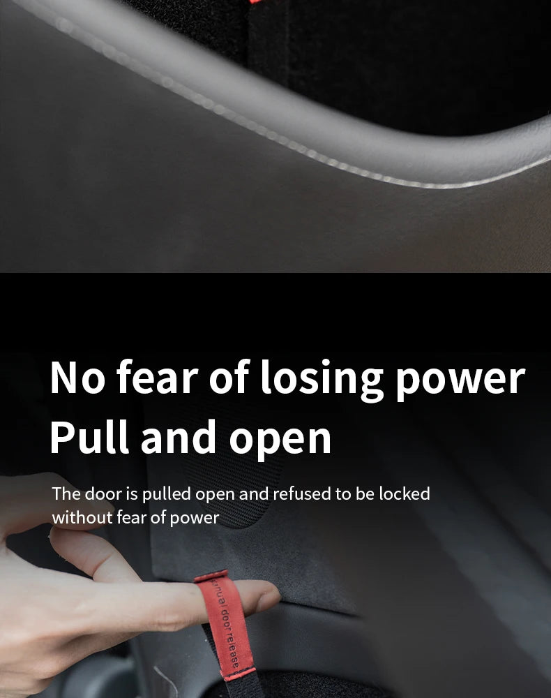 Car Door Emergency Handle Extended Manual Door Release Emergency Safety Pull Rope Emergency Puller Button for Tesla Model Y