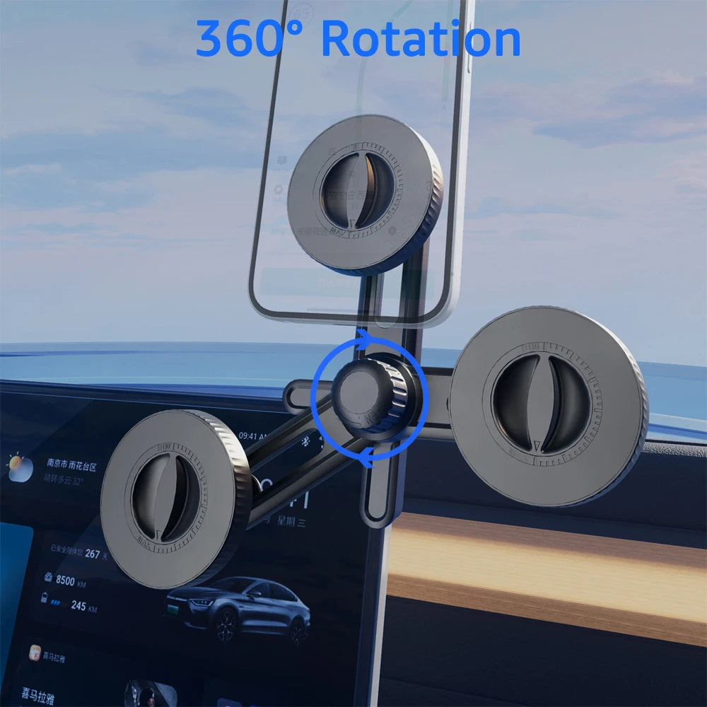 Universal Magnetic Phone Holder For Car Display Screen 360 Degree Rotation Car Mount for iPhone 15 14 MagSafe Tesla Accessories