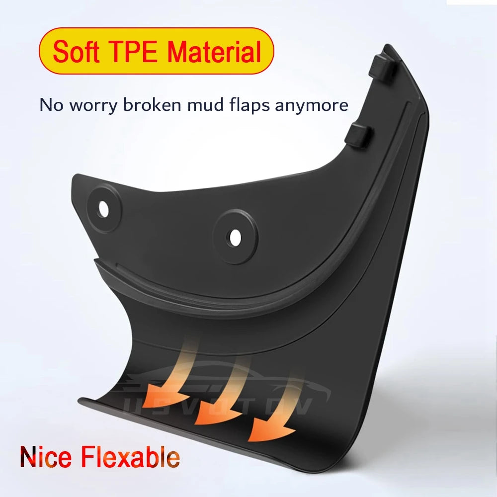 Soft Mud Flaps For Tesla Model 3 Y Juniper 2025 2024 Accessories TPE Mudguards Fender Anti-Snow Anti-Sand Guard Protector Cover