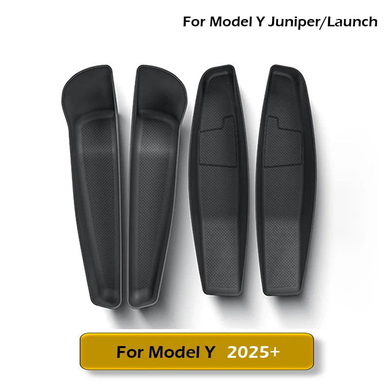Door Side Storage Box Front Rear Door Handle Armrest Tray Organizer for Tesla Model Y Juniper 2020 - 2025 Model 3 Highland