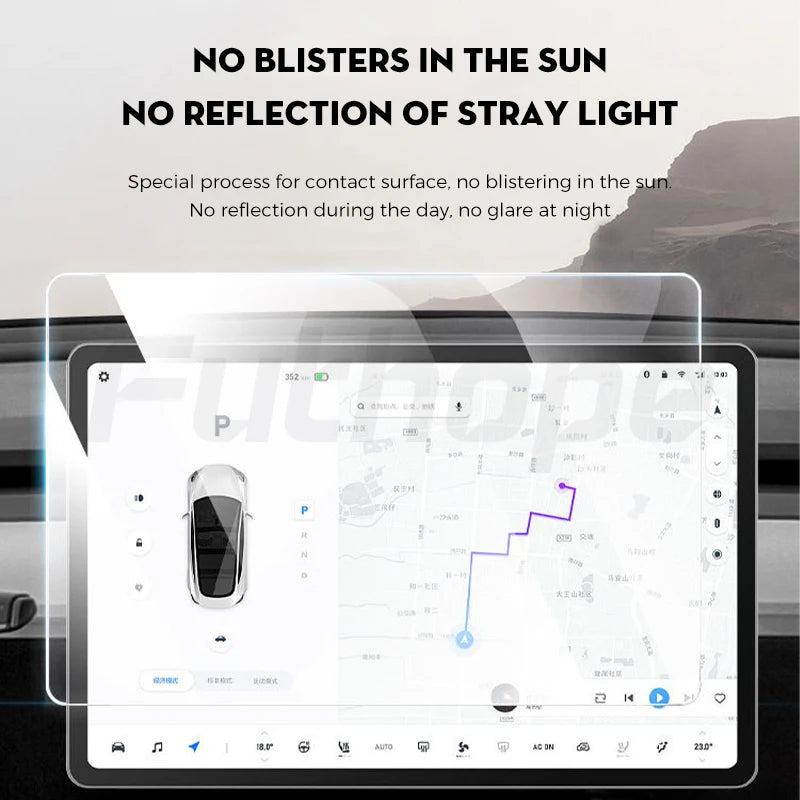 Futhope Tempered Glass Screen Protector For Tesla Highland juniper HD Center Control Film Protection