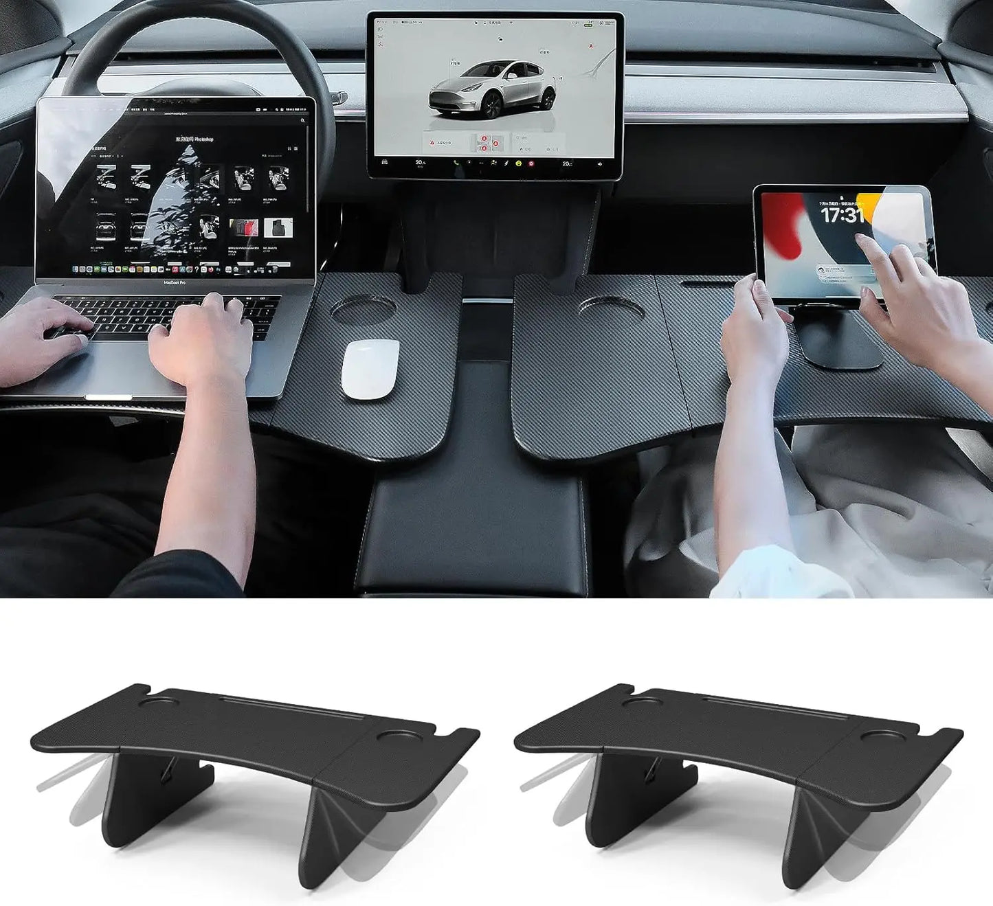 YZ Table Desk For Tesla Model 3 Y Highland Juniper 2021-2025 Car Steering Wheel Laptop Tray Food Desk Portable Office Table