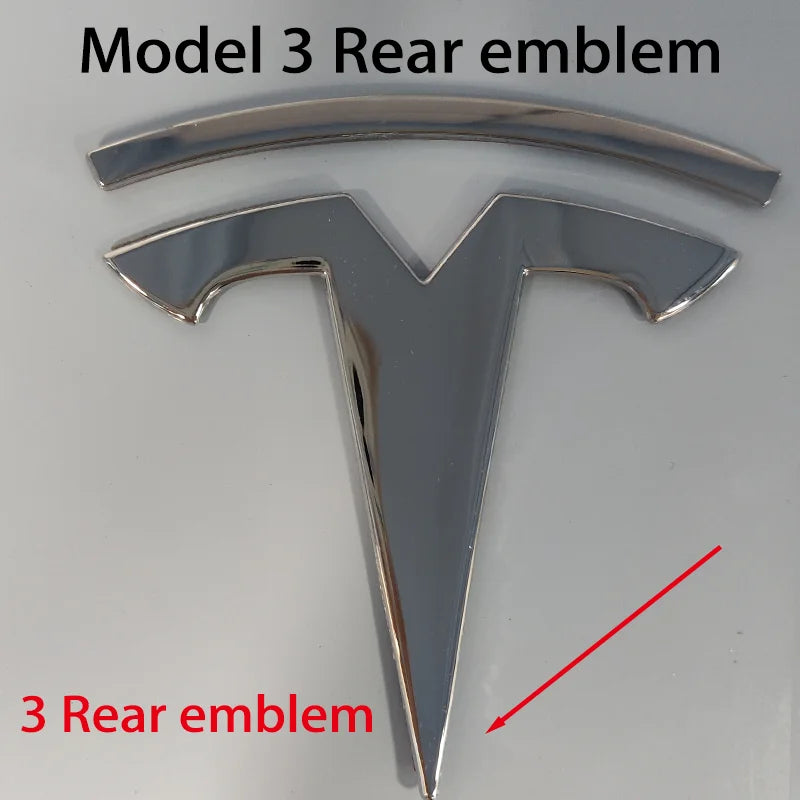 Tesla Car Front Emblem Rear Trunk Emblem Sticke for Model 3 Mode Y metal logo replacement rear and rear logos blackening