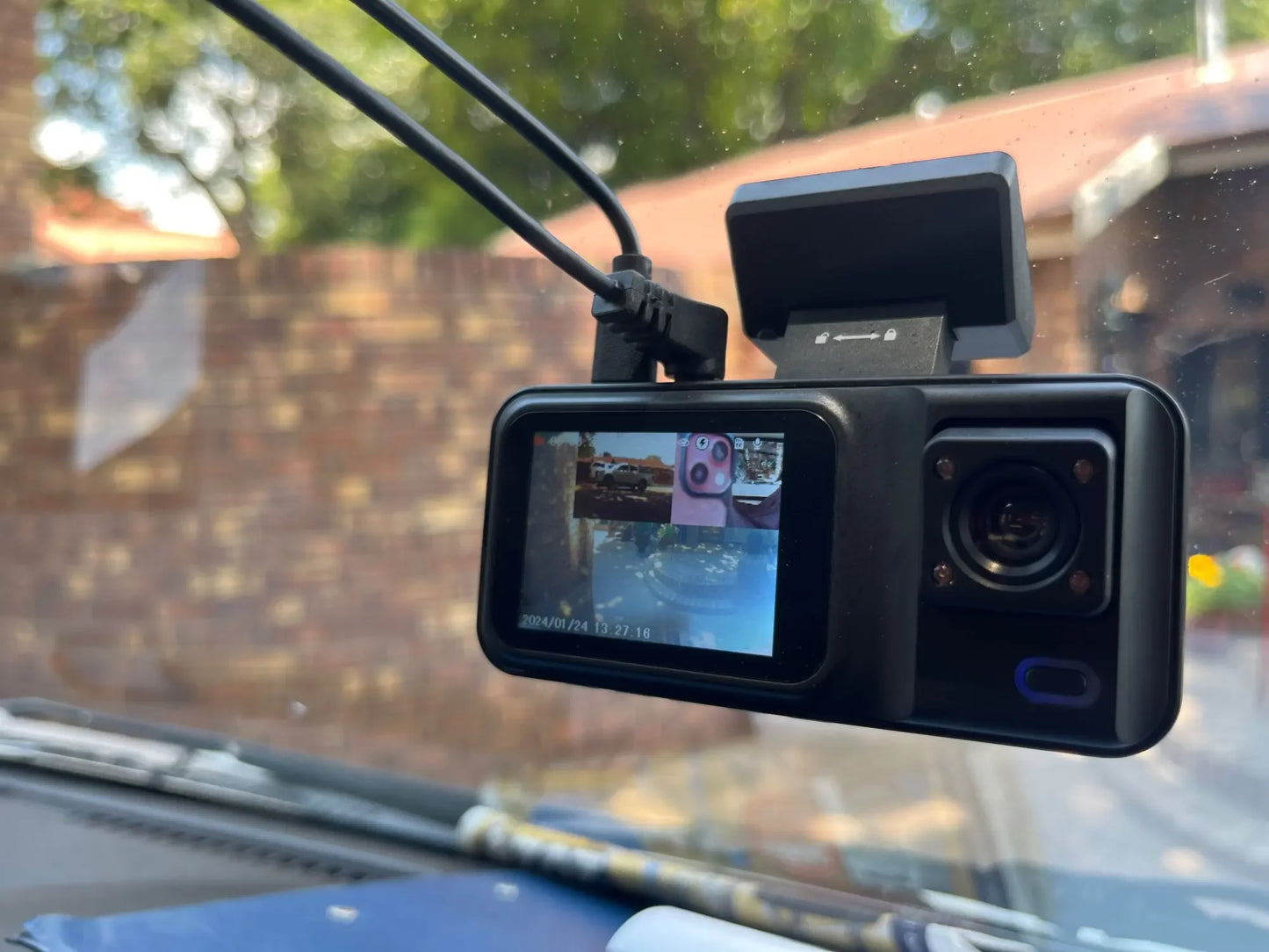 Dash Cam for Cars 3 Channel Car DVR 1080P Camera Video Recorder Front and Rear Inside View Camera for Vehicle Three Way Dashcam