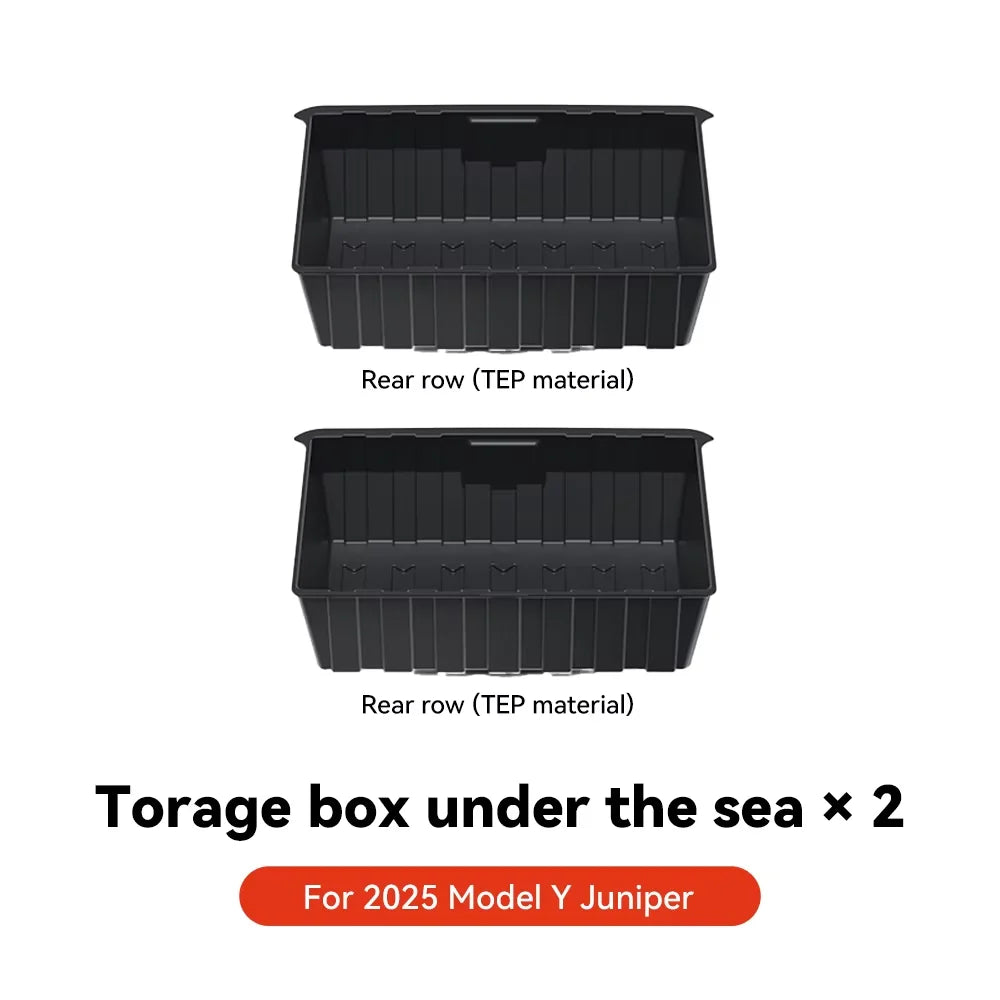 YZ For Tesla Model Y Juniper 2025 Underseat Storage Box Seats Drawer TPE Hidden Storage Tray Push Pull Car Organizer Accessories