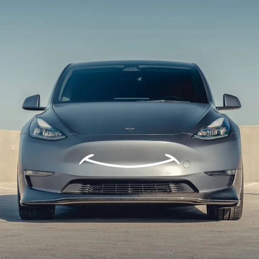Car Sticker For Tesla Model Y 3 Smile Happy Day Front Bumper Stickers Car PVC Decals Waterproof Vinyl Film Auto Accessories