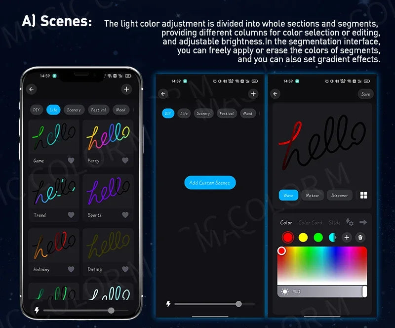 Vgetting For Tesla Car Ambient Lights USB LED Interior RGB Symphony Atmosphere Lamp APP Control Remote For Universal Car Models