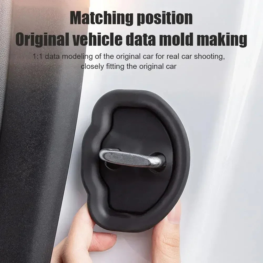 Door Shock Absorber Pad For Tesla Model 3 Y X S Highland 2024 2023 Flexible Lock Protector Silicone Auto Door Lock Latches Cover