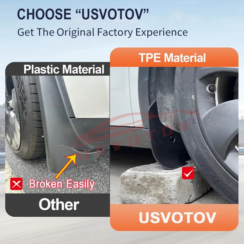 Soft Mud Flaps For Tesla Model 3 Y Juniper 2025 2024 Accessories TPE Mudguards Fender Anti-Snow Anti-Sand Guard Protector Cover