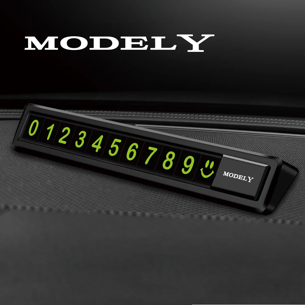 Temporary Car Parking Card Telephone Number Card Hidden Parking Plate Auto Accessories For Tesla Model 3 X S Y P100D SpaceX