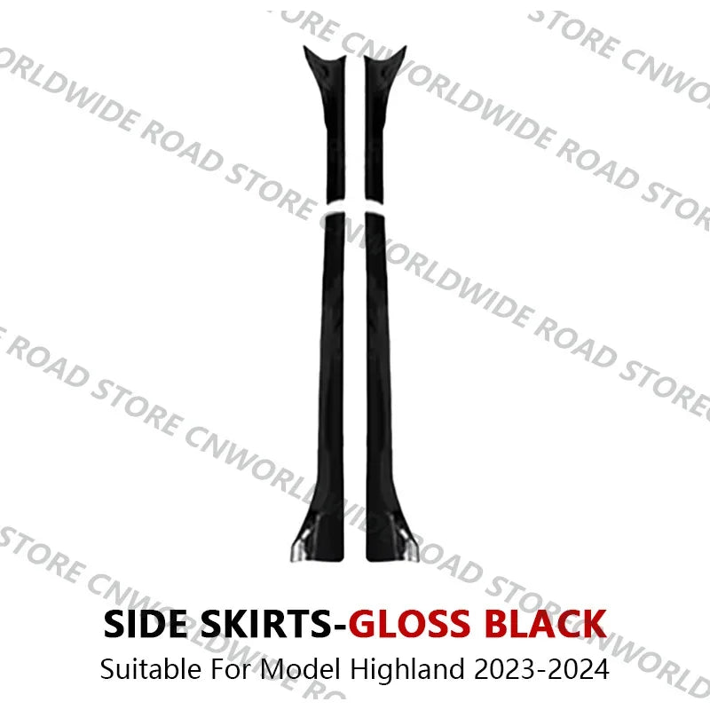 For Tesla Model 3 Y Highland 2017-2024 Side Skirts Body Kits Carbon Fiber Pattern Black ABS Fast Tunning For Tesla Accessories