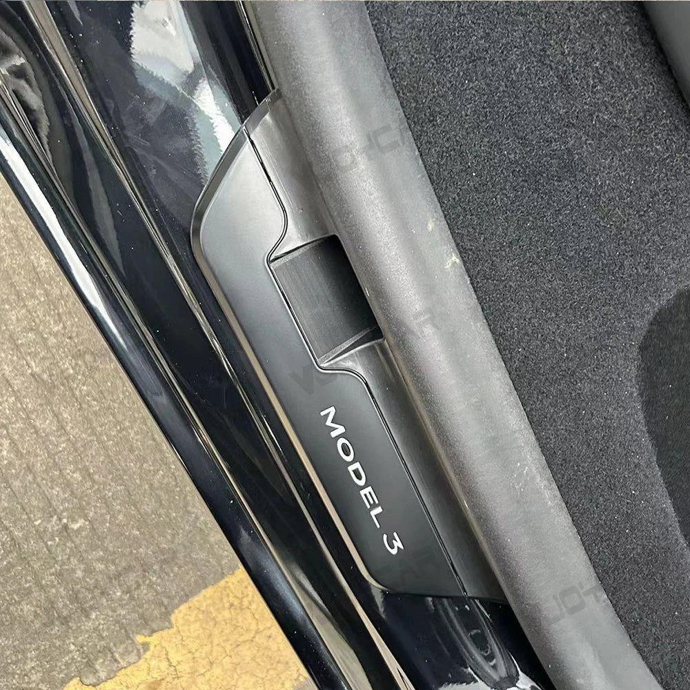 New Welcome Door Sill Protector for Model 3 Highland 4pcs Wireless LED Magnetic Illuminated Pedal Kits For Tesla Car Accessories