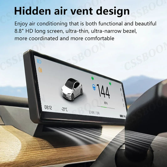 CSSBOON 8.8" Linux System Tesla Car Instrument Cluster Won't Block Airvents Dashboard Touch Display HUD for Tesla Model y/3