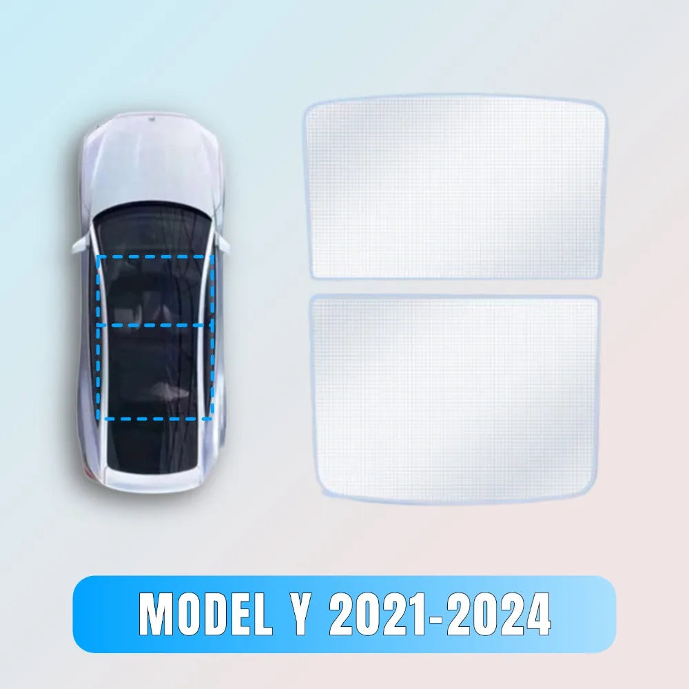 Sunroof Sunshades for Tesla Model 3 HIGHLAND 2024 Model Y JUNIPER 2025 Ice Cloth Buckle Sun Pare Glass Skylight Accessories