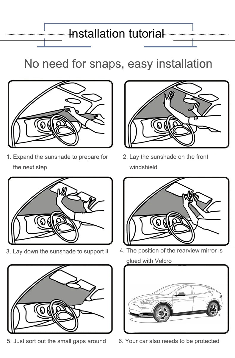 Car Sun Shade for Tesla Model 3 Y 2017-2025 Windshield Sunshade Cover Protector Front Side Window Privacy Blind Shading Kids