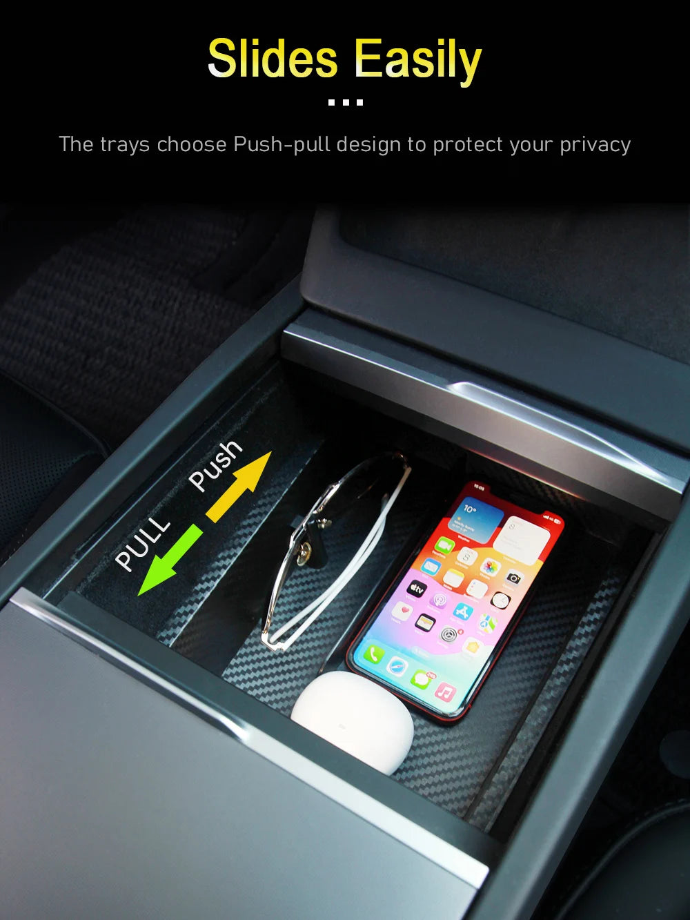 Center Console Trays for Tesla Model Y Juniper 2025 Launch Model 3 Highland Organizer Accessories Armrest Storage Box Cup Holder