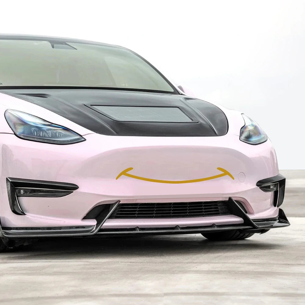 Car Sticker For Tesla Model Y 3 Smile Happy Day Front Bumper Stickers Car PVC Decals Waterproof Vinyl Film Auto Accessories