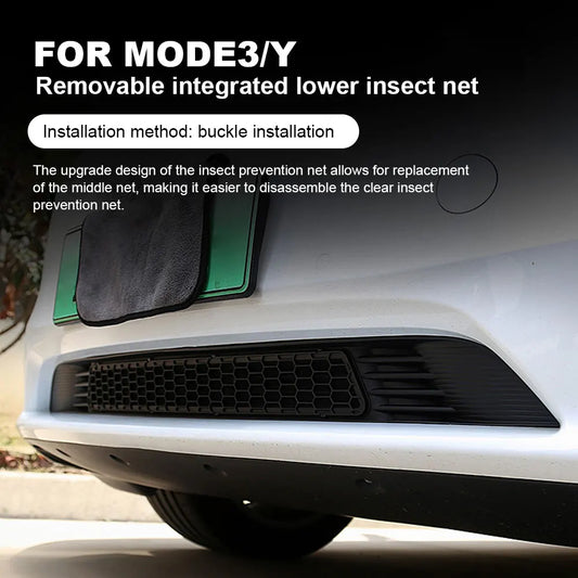 For Tesla Model 3/Y Car Lower Bumper Anti Insect Net Radiator Protective Mesh Grill Panel Upgraded Anti-insect Front Mesh Grille