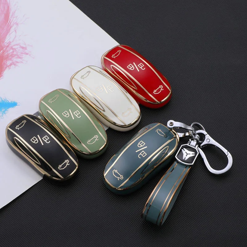 Soft TPU Car Smart Key Case Cover For Tesla Model 3 S X Y Auto Remote Shell Fob Holder Protector Keychain Accessories