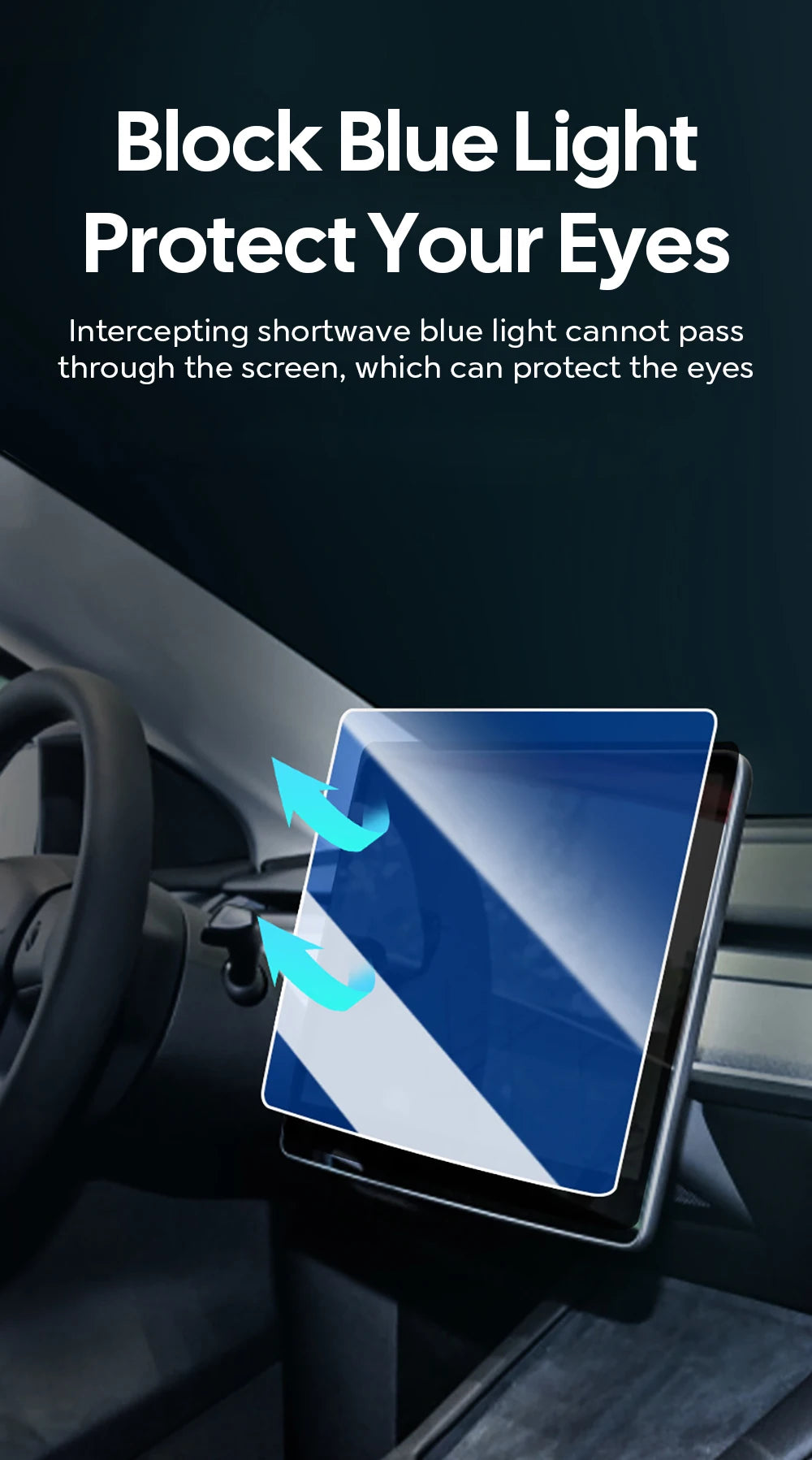 Tempered Glass Film Protector for New Tesla Model Y Juniper 2025 Launch Model 3 Highland 2024 Front and Rear Screen Protective