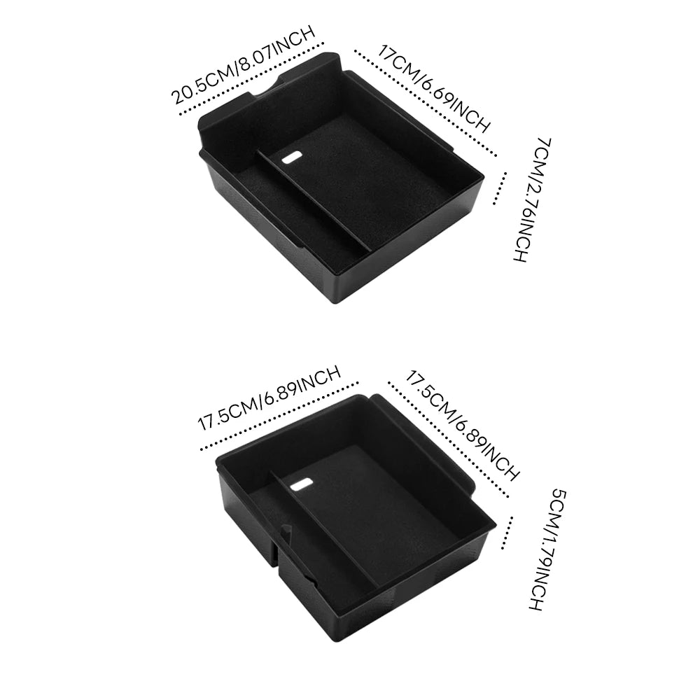 for Tesla Model 3 Highland 2024 Console Armrest Storage box Interior Organizer ABS Rubber Pad or Flocking
