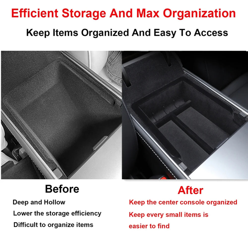 YZ For Tesla Model 3 Model Y 2021-2023  Center Console Organizer Car Tesla Car Armrest Hidden Storage Box Interior Accessories