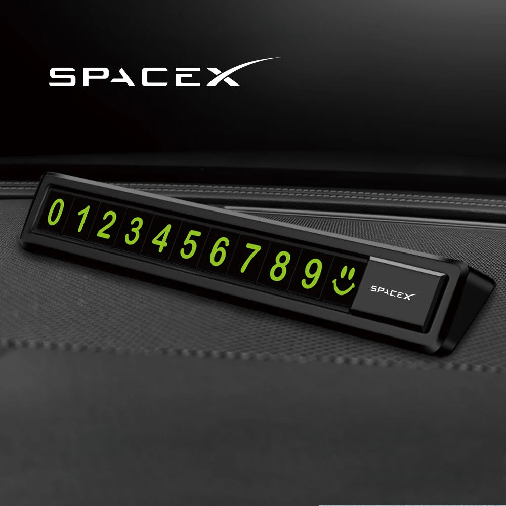 Temporary Car Parking Card Telephone Number Card Hidden Parking Plate Auto Accessories For Tesla Model 3 X S Y P100D SpaceX