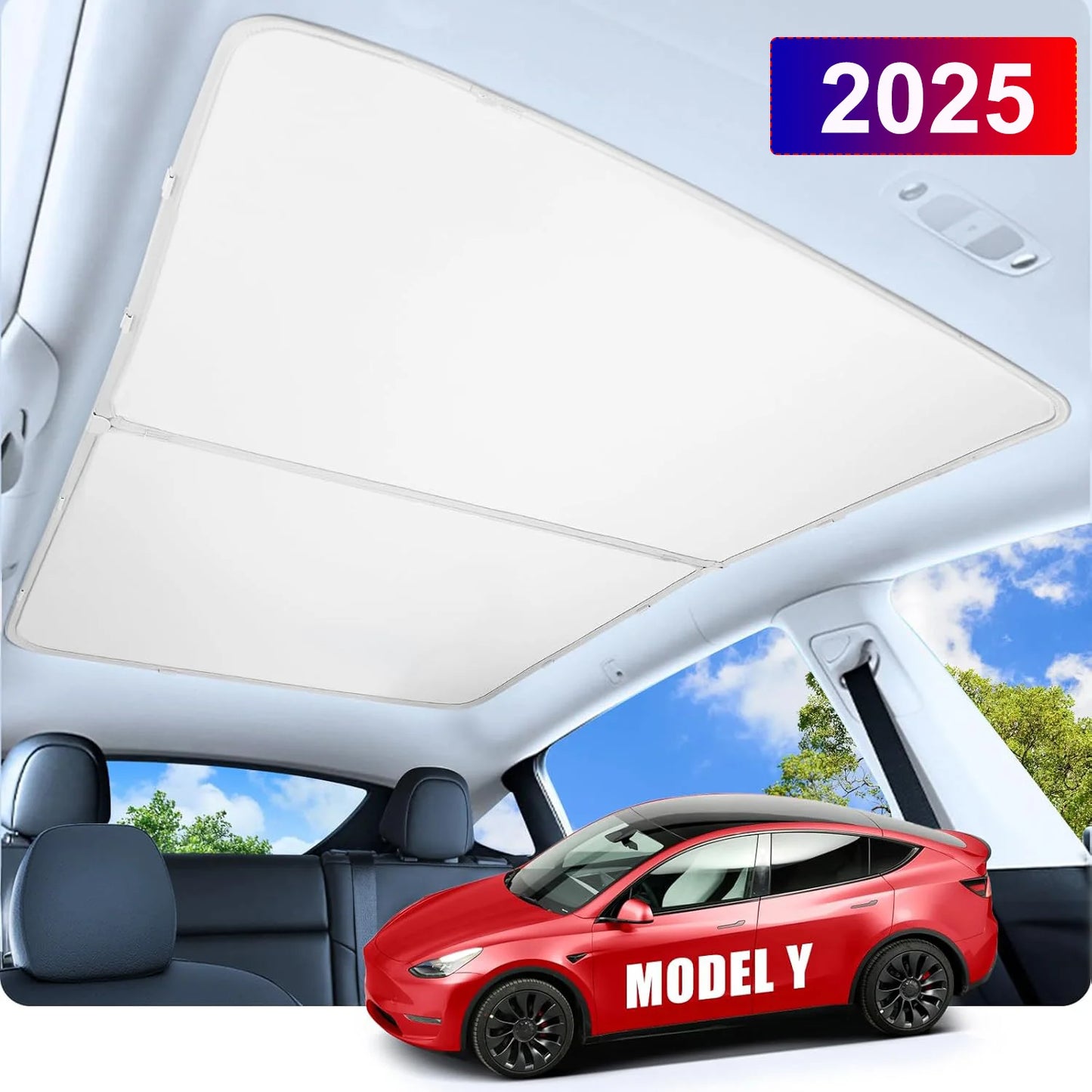 Sun Shades For Tesla Model Y Juniper 2025 LAUNCH Model 3+ Highland 2024 Ice Cloth Buckle Sun Glass Front Rear Sunroof Skylight
