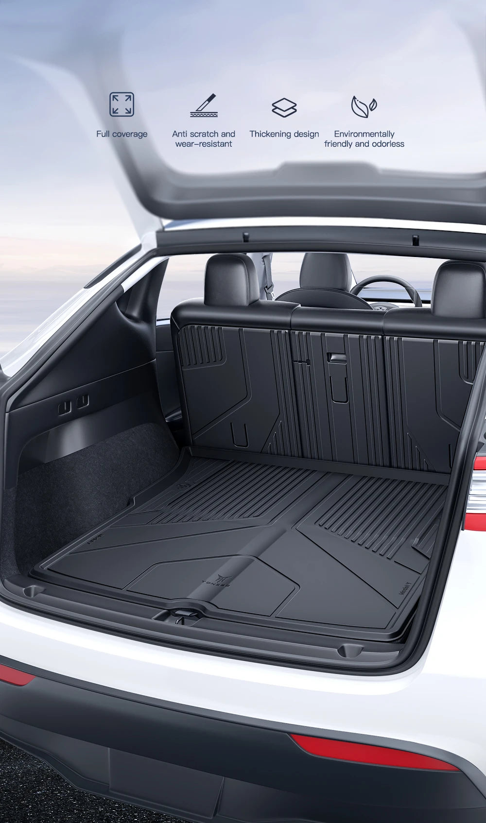 YZ For Tesla Model Y Model 3 All-Weather Waterproof TPE Seat Cover Foot Pad Trunk Mats 2021-2023 Tesla  Car Accessories