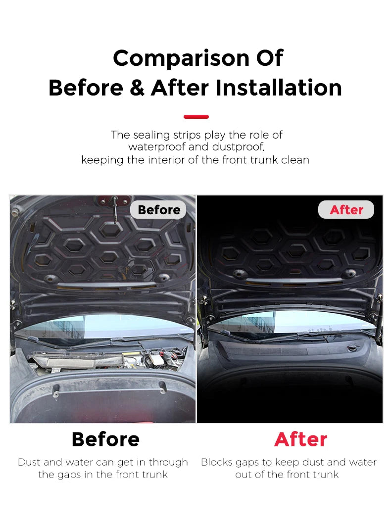 Front Waterproof Chassis Cover Water Strip For 18-24 Tesla Model 3 Y Air inlet protective cover modification accessories