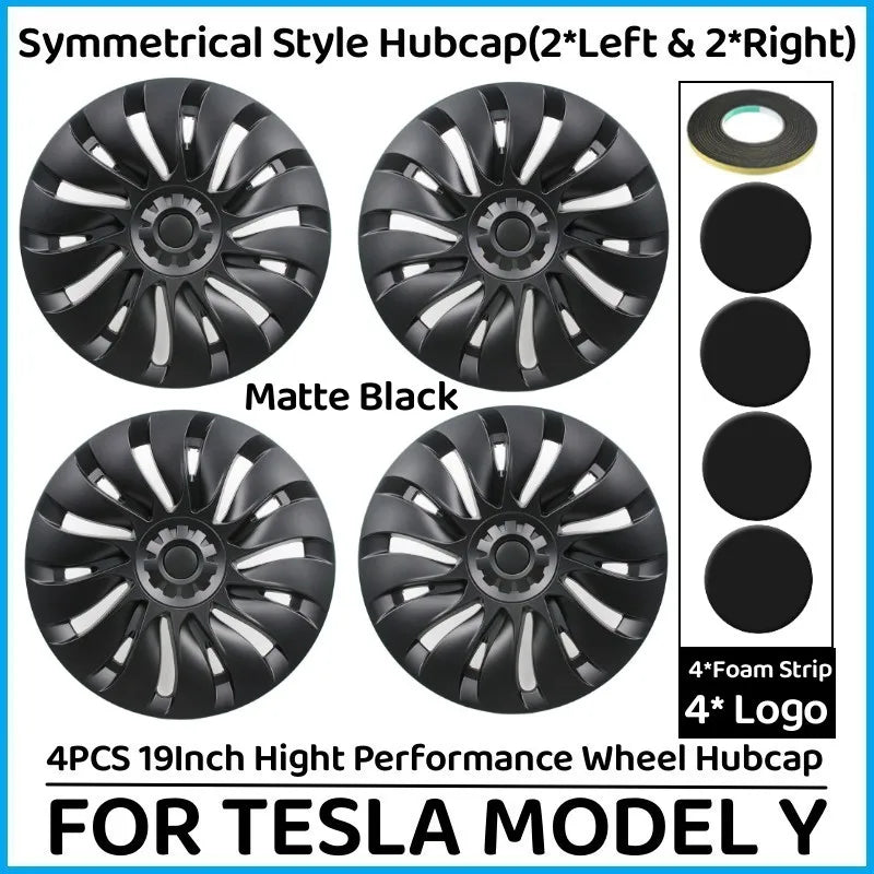 1PC/4PCS 19Inch Wheel Caps Replacement Hub Cap Performance Automobile Wheel Full Rim Cover For Tesla Model Y 2024 Accessories