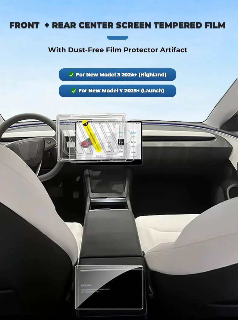 Futhope Tempered Glass Screen Protector For Tesla Highland juniper HD Center Control Film Protection