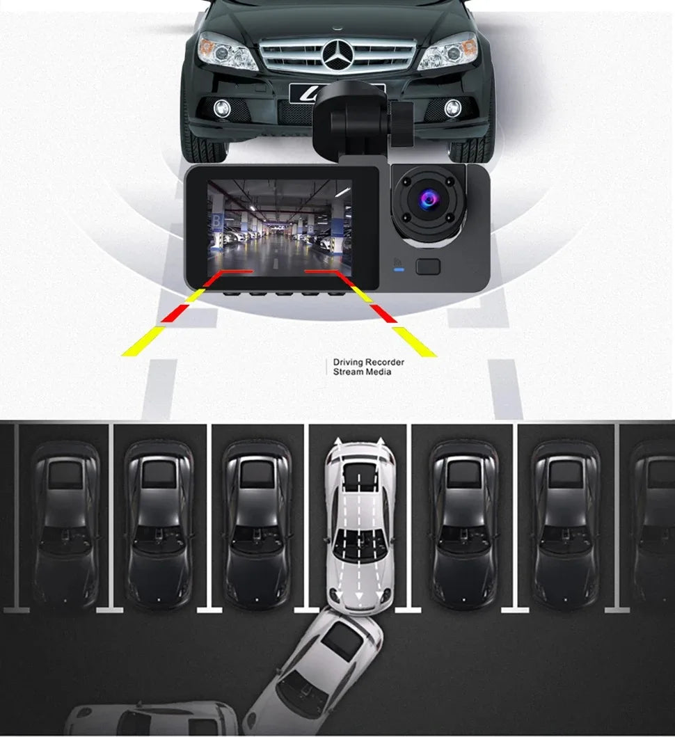 Dash Cam for Cars Camera HD 1080P Video Recorder Dashcam DVR Black Box Dual Lens DVR with Rear View Camera for Vehicle