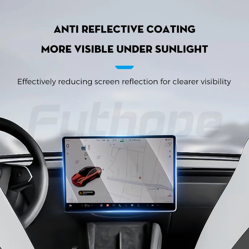 Futhope Tempered Glass Screen Protector For Tesla Highland juniper HD Center Control Film Protection