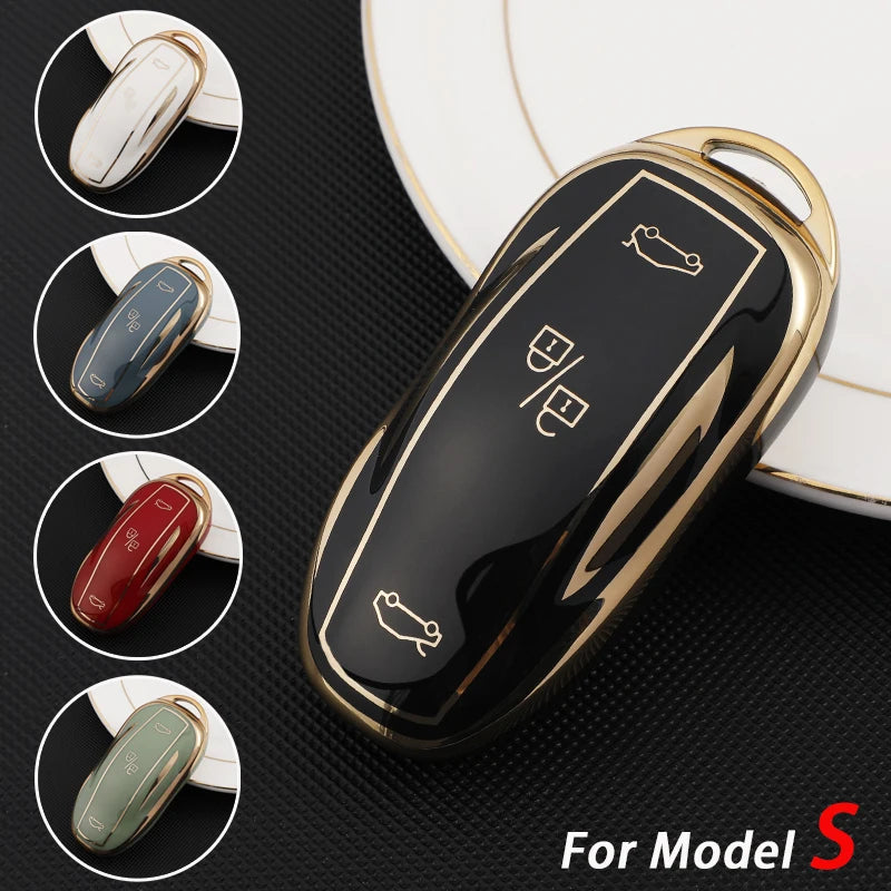 Soft TPU Car Smart Key Case Cover For Tesla Model 3 S X Y Auto Remote Shell Fob Holder Protector Keychain Accessories