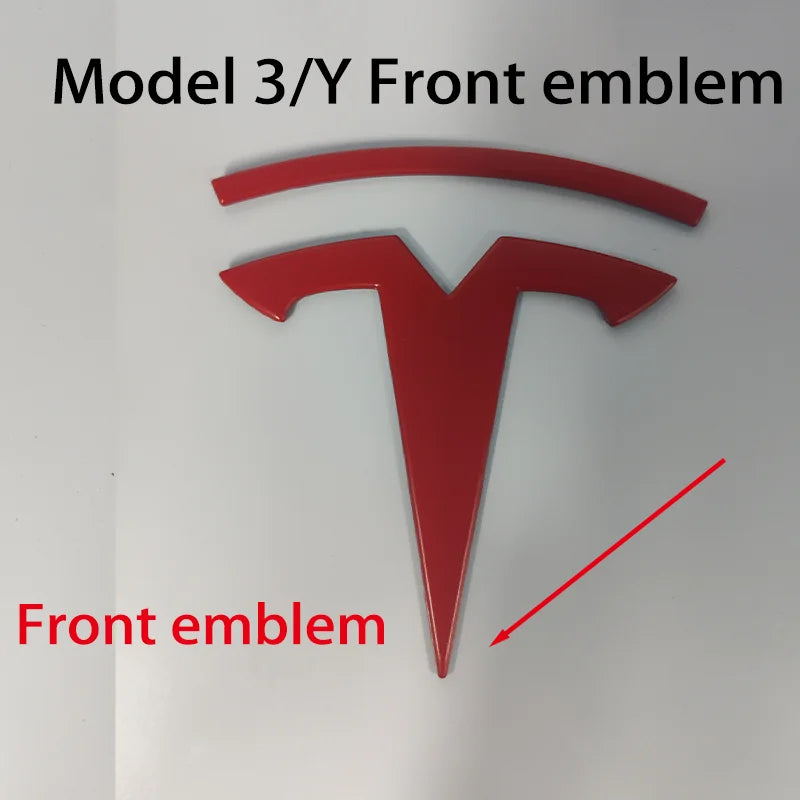 Tesla Car Front Emblem Rear Trunk Emblem Sticke for Model 3 Mode Y metal logo replacement rear and rear logos blackening